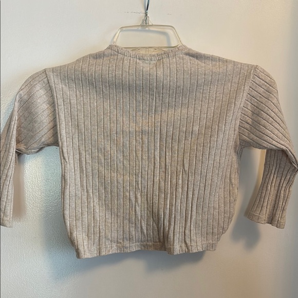 Beige Ribbed Knit Sweater - Picture 2 of 2